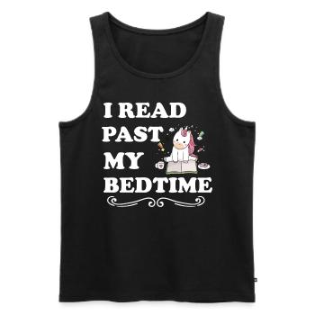 Je lis licorne après le coucher - Débardeur bio Premium Homme - noir - Devant - AI Model Male 178 light (178cm)