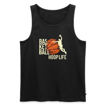 Basketteur basketteur basketteur « HOOP-LIFE » - Débardeur bio Premium Homme - noir - Devant - Michal (187cm)