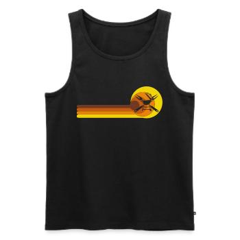 BBQ Barbecue Vintage 70er 80er Jahre grillen - Männer Premium Bio Tank Top - Schwarz - Vorne - Michal (187cm)