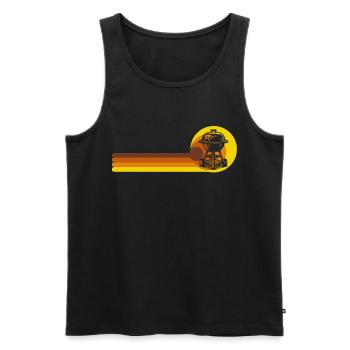 BBQ Barbecue Vintage 70er 80er Jahre grillen - Männer Premium Bio Tank Top - Schwarz - Vorne - Michal (187cm)