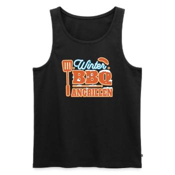 BBQ Barbecue ANGRILLEN grillen Barbecue-Grill - Männer Premium Bio Tank Top - Schwarz - Vorne - AI Model Male 178 light (178cm)