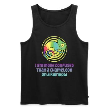 Ich Bin Verwirrter Als Ein Chamäleon - Männer Premium Bio Tank Top - Schwarz - Vorne - AI Model Male 178 light (178cm)