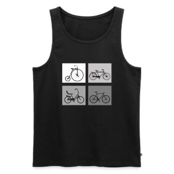 Idée Cadeau Vintage Vélo - Débardeur bio Premium Homme - noir - Devant - Michal (187cm)