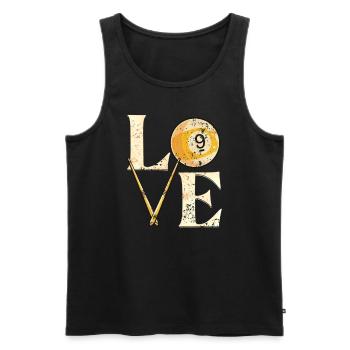 Pool Billard Billardtisch "LOVE" Sprüche Snooker - Männer Premium Bio Tank Top - Schwarz - Vorne - AI Model Male 178 light (178cm)