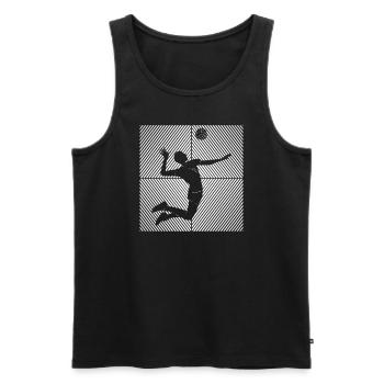 Ballon de volley-ball vintage Joueur de volley-ball - Débardeur bio Premium Homme - noir - Devant - AI Model Male 178 light (178cm)