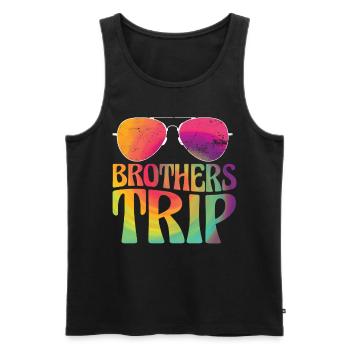 Sibling Brothers Journey - Men's Premium Organic Tank Top - black - Front - AI Model Male 178 light (178cm)