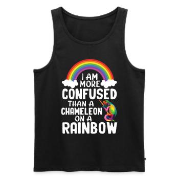I'm more confused than a chameleon - Men's Premium Organic Tank Top - black - Front - AI Model Male 178 light (178cm)