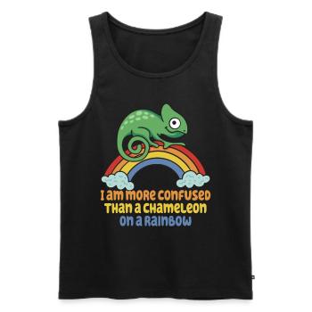 I'm more confused than a chameleon - Men's Premium Organic Tank Top - black - Front - AI Model Male 178 light (178cm)