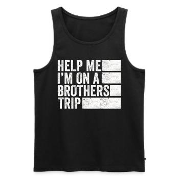 Siblings, I'm on a brothers' journey - Men's Premium Organic Tank Top - black - Front - Michal (187cm)