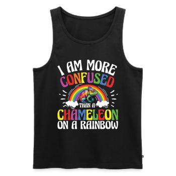 I'm more confused than a chameleon - Men's Premium Organic Tank Top - black - Front - AI Model Male 178 light (178cm)