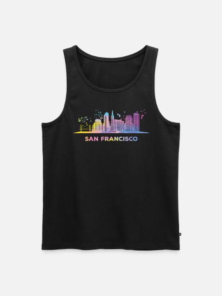 De Horizon van San Franciscanen San Francisco - Mannen Premium Bio Tanktop - zwart
