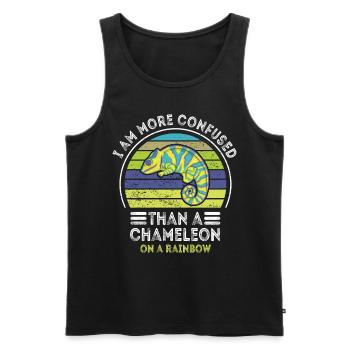 I'm more confused than a chameleon - Men's Premium Organic Tank Top - black - Front - Michal (187cm)