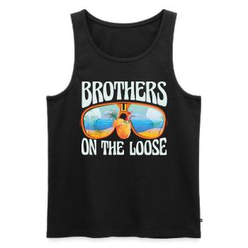 Brothers On The Loose Sibling Journey - Men's Premium Organic Tank Top - black - Front - Michal (187cm)