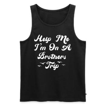 Siblings, I'm on a brothers' journey - Men's Premium Organic Tank Top - black - Front - AI Model Male 178 light (178cm)