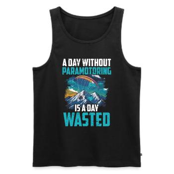 Paramotoring paramotoring - Men's Premium Organic Tank Top - black - Front - AI Model Male 178 light (178cm)