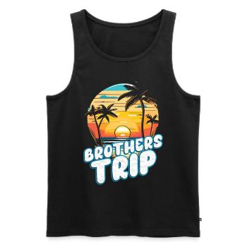 Sibling Brothers Journey - Men's Premium Organic Tank Top - black - Front - AI Model Male 178 light (178cm)