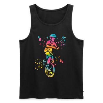 Unicycliste monocycle monocycle - Débardeur bio Premium Homme - noir - Devant - Michal (187cm)