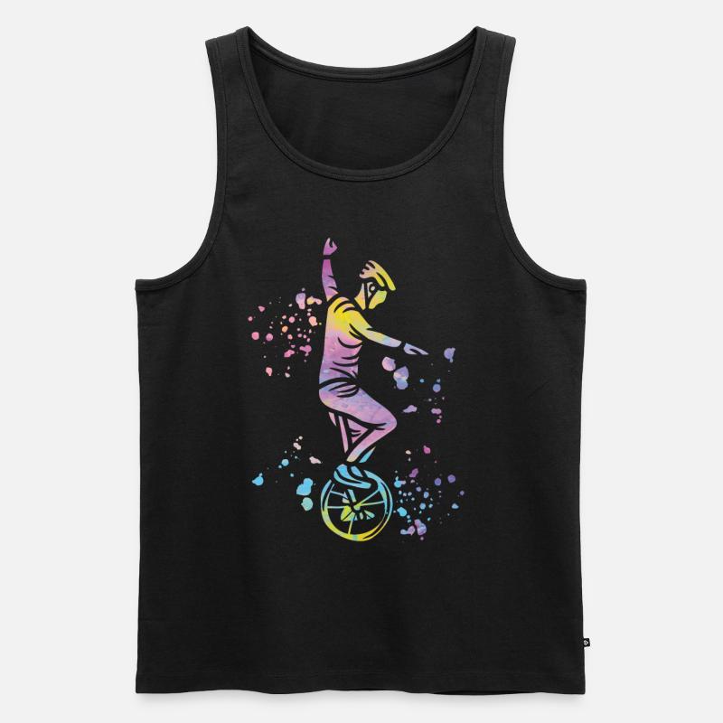 Einradfahrer Einradfahren Einrad - Männer Premium Bio Tank Top - Schwarz