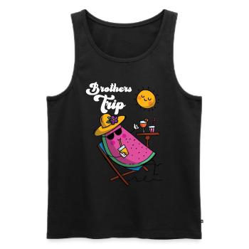 Sibling Brothers Journey - Men's Premium Organic Tank Top - black - Front - AI Model Male 178 light (178cm)