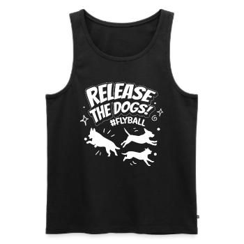 Flyball Canine Sport Agility Parcour Dog - Men's Premium Organic Tank Top - black - Front - AI Model Male 178 light (178cm)