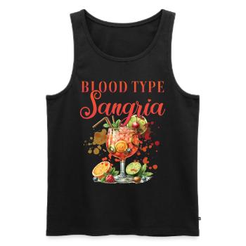 Cocktail Barman Groupe Sanguin Sangria - Débardeur bio Premium Homme - noir - Devant - Michal (187cm)