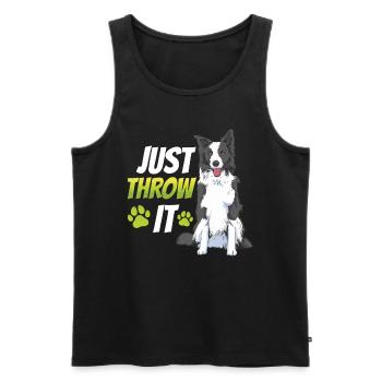 Flyball Canine Sport Agility Parcour Dog - Men's Premium Organic Tank Top - black - Front - AI Model Male 178 light (178cm)