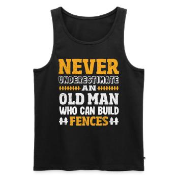 Funny Fence Builder Fence Installer - Men's Premium Organic Tank Top - black - Front - AI Model Male 178 light (178cm)