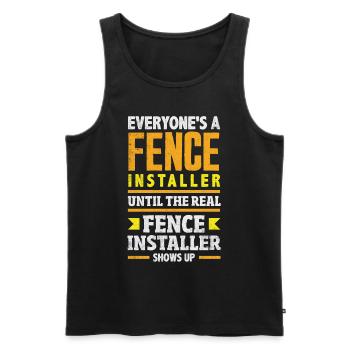 Funny Fence Builder Fence Installer - Men's Premium Organic Tank Top - black - Front - AI Model Male 178 light (178cm)