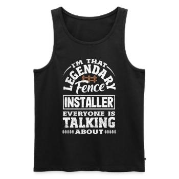 Funny Fence Builder Fence Installer - Men's Premium Organic Tank Top - black - Front - AI Model Male 178 light (178cm)