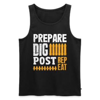 Funny Fence Builder Fence Installer - Men's Premium Organic Tank Top - black - Front - AI Model Male 178 light (178cm)