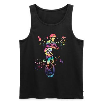 Unicycliste monocycle monocycle - Débardeur bio Premium Homme - noir - Devant - Michal (187cm)