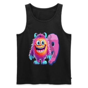 Monster Design pour les enfants – Neuf ans - Débardeur bio Premium Homme - noir - Devant - Michal (187cm)