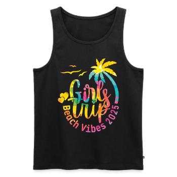 Weekend Girls Trip Beach Vibes 2025 - Men's Premium Organic Tank Top - black - Front - AI Model Male 178 light (178cm)