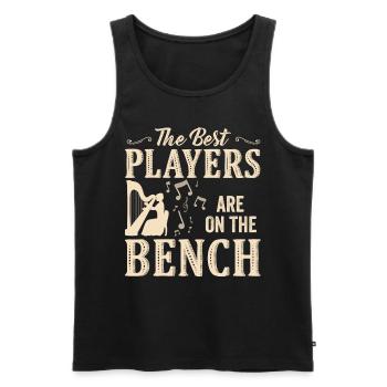 Die Besten Spieler Sitzen Auf Der Bank Harfe - Männer Premium Bio Tank Top - Schwarz - Vorne - Michal (187cm)
