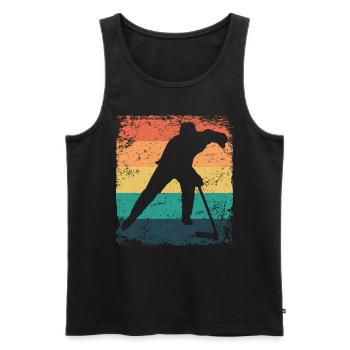 joueurs de hockey sur glace vintage hockey sur glace - Débardeur bio Premium Homme - noir - Devant - AI Model Male 178 light (178cm)