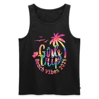 Weekend Girls Trip Beach Vibes 2025 - Men's Premium Organic Tank Top - black - Front - AI Model Male 178 light (178cm)