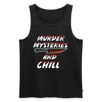 Murder Mystery Dinner joue la victime - Débardeur bio Premium Homme - noir - Devant - AI Model Male 178 light (178cm)