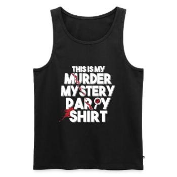 Murder Mystery Dinner joue la victime - Débardeur bio Premium Homme - noir - Devant - AI Model Male 178 light (178cm)