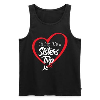 Le week-end des sœurs Oh Sip Its A Sisters Trip - Débardeur bio Premium Homme - noir - Devant - AI Model Male 178 light (178cm)