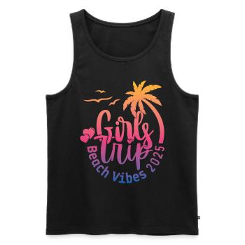 Weekend Girls Trip Beach Vibes 2025 - Men's Premium Organic Tank Top - black - Front - AI Model Male 178 light (178cm)