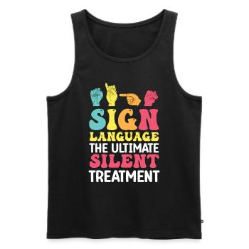 ASL Teacher American Sign Language - Men's Premium Organic Tank Top - black - Front - AI Model Male 178 light (178cm)