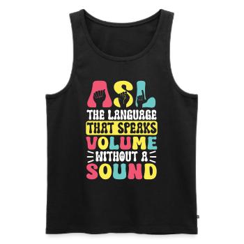 ASL Teacher American Sign Language - Men's Premium Organic Tank Top - black - Front - AI Model Male 178 light (178cm)