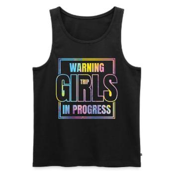 Attention Girls Trip en cours - Débardeur bio Premium Homme - noir - Devant - Michal (187cm)