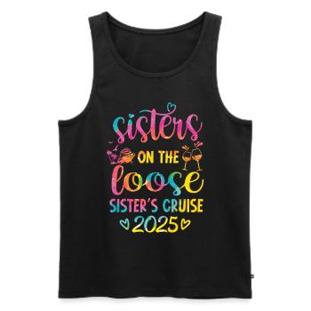 Sisters On The Loose Sisters Cruise 2025 - Men's Premium Organic Tank Top - black - Front - Michal (187cm)