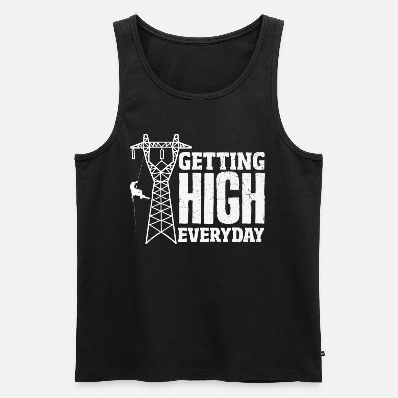 Turmkletterer-techniker Turmarbeiter - Männer Premium Bio Tank Top - Schwarz