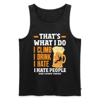 Tower Climber Technician Tower Worker - Men's Premium Organic Tank Top - black - Front - AI Model Male 178 light (178cm)