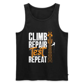Tower Climber Technician Tower Worker - Men's Premium Organic Tank Top - black - Front - Michal (187cm)