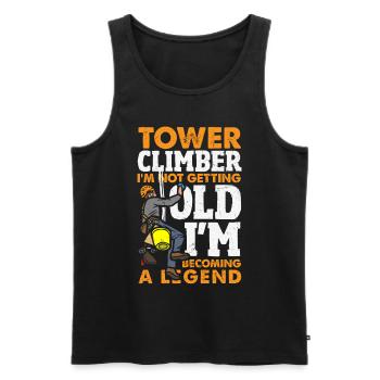 Tower Climber Technician Tower Worker - Men's Premium Organic Tank Top - black - Front - AI Model Male 178 light (178cm)