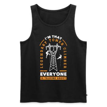 Tower Climber Technician Tower Worker - Men's Premium Organic Tank Top - black - Front - AI Model Male 178 light (178cm)