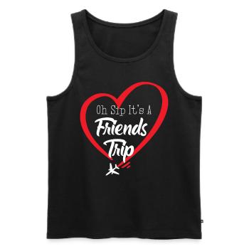 Oh Sip C’est un voyage entre amis - Débardeur bio Premium Homme - noir - Devant - Michal (187cm)